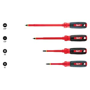 1000-Volt Insulated Screwdriver Set and Pouch (4-Piece)