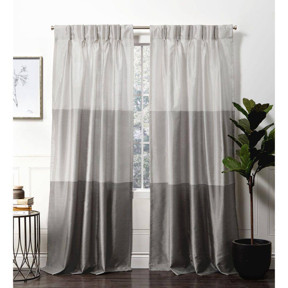 EXCLUSIVE HOME Black Pearl Striped Pinch Pleat Room