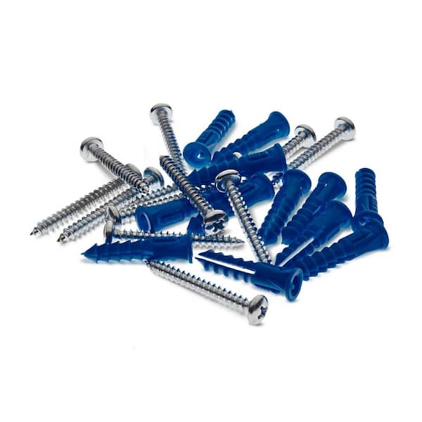 Triton Products 12 Steel Screws and 12 Plastic Wall Anchors for Mounting Stainless Steel Pegboard System