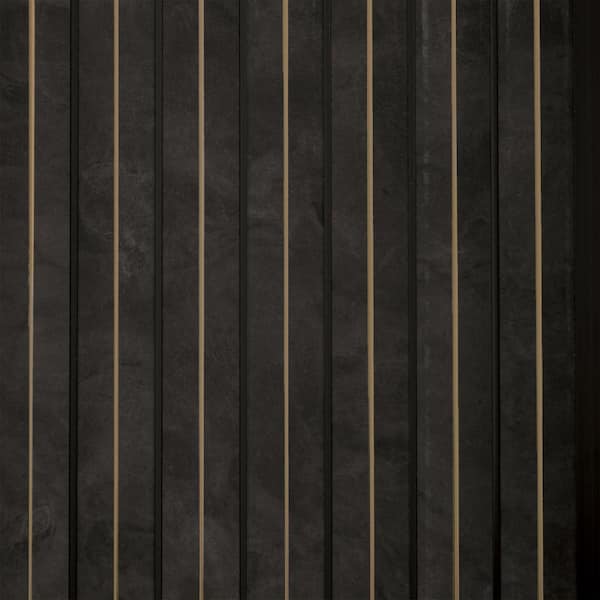 FROM PLAIN TO BEAUTIFUL IN HOURS Gilded Peaks 1/2 in. x 0.79 ft. x 9.3 ft. Slate Glue-up Foam Wood Slat Walls (Pack of 10)/73.5 sq. ft.