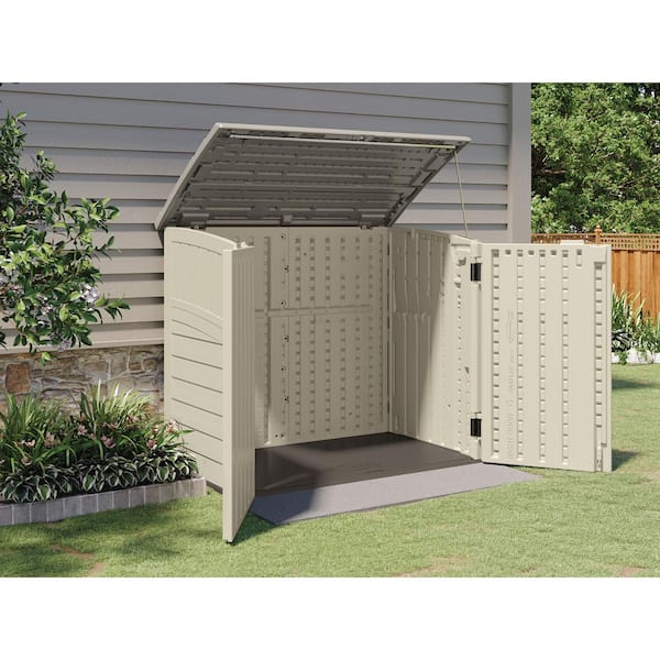 Resin Horizontal Storage Organization Shed All Weather  Durable Easy Assembly 