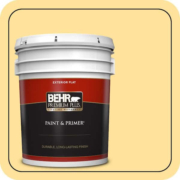 BEHR PREMIUM PLUS 5 gal. #P290-3 Roasted Corn Flat Exterior Paint & Primer