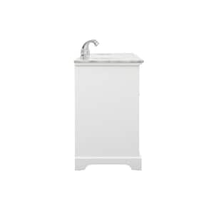 Timeless Home 72 in. W Double Bath Vanity in White with Marble Vanity Top in Carrara with White Basin