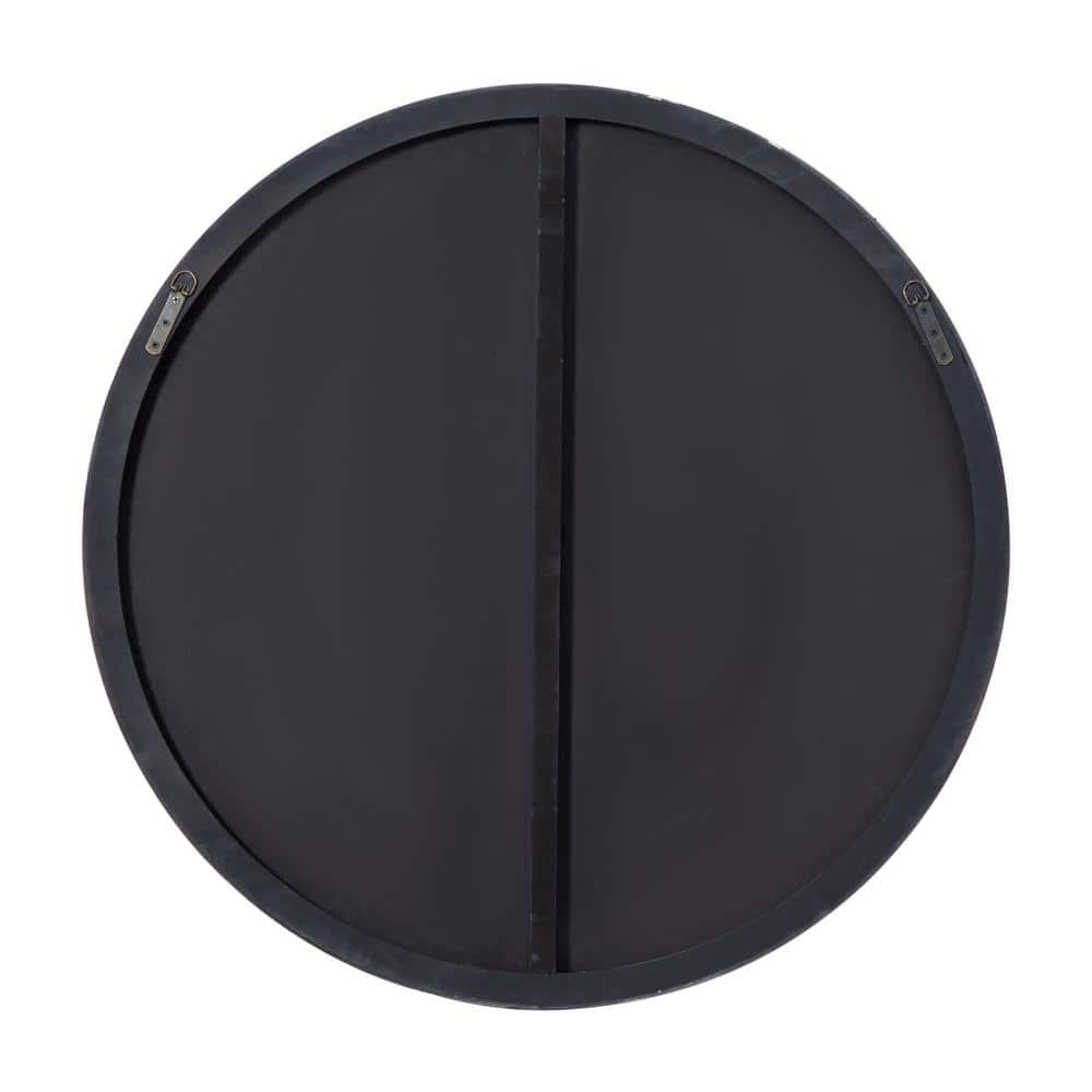 36" Frameless Round Wall Mirror with Black Edge