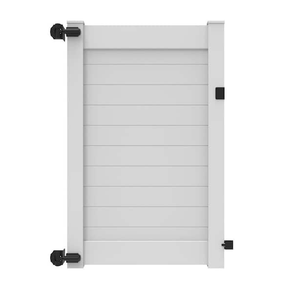 Horizontal Fence 46 in. x 6 ft. Vinyl Privacy Gate White