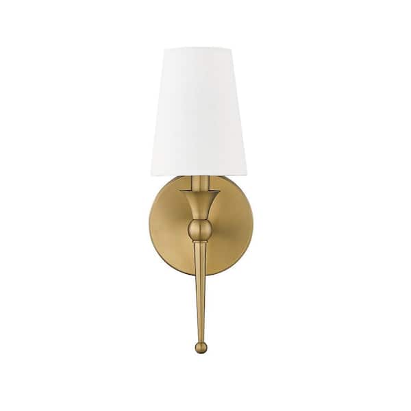5 in. 1-Light Vintage Brass Sconce Linen