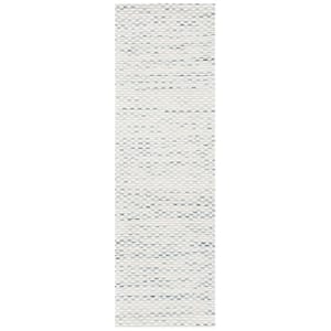 Marbella Beige/Blue 2 ft. x 8 ft. Striped Solid Color Runner Rug