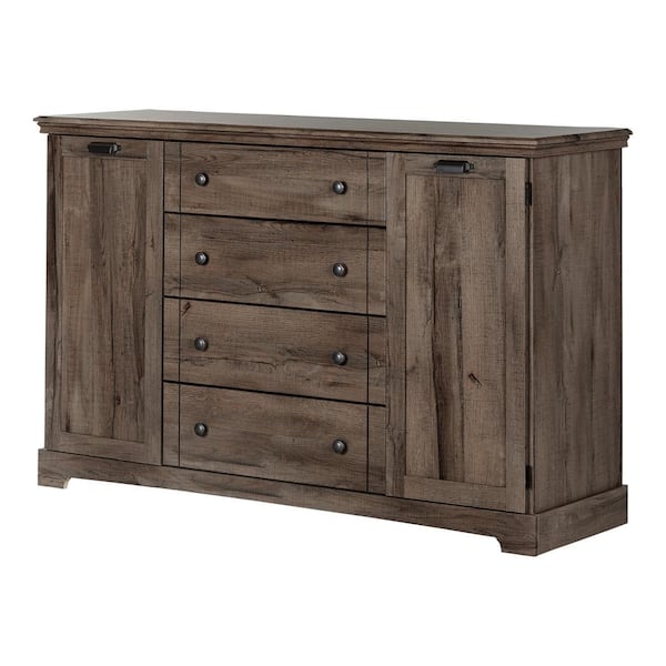 South Shore Lilak 4 -Drawer Fall Oak Dresser 40 in. H x 63.25 in. W x 19.5 in. D