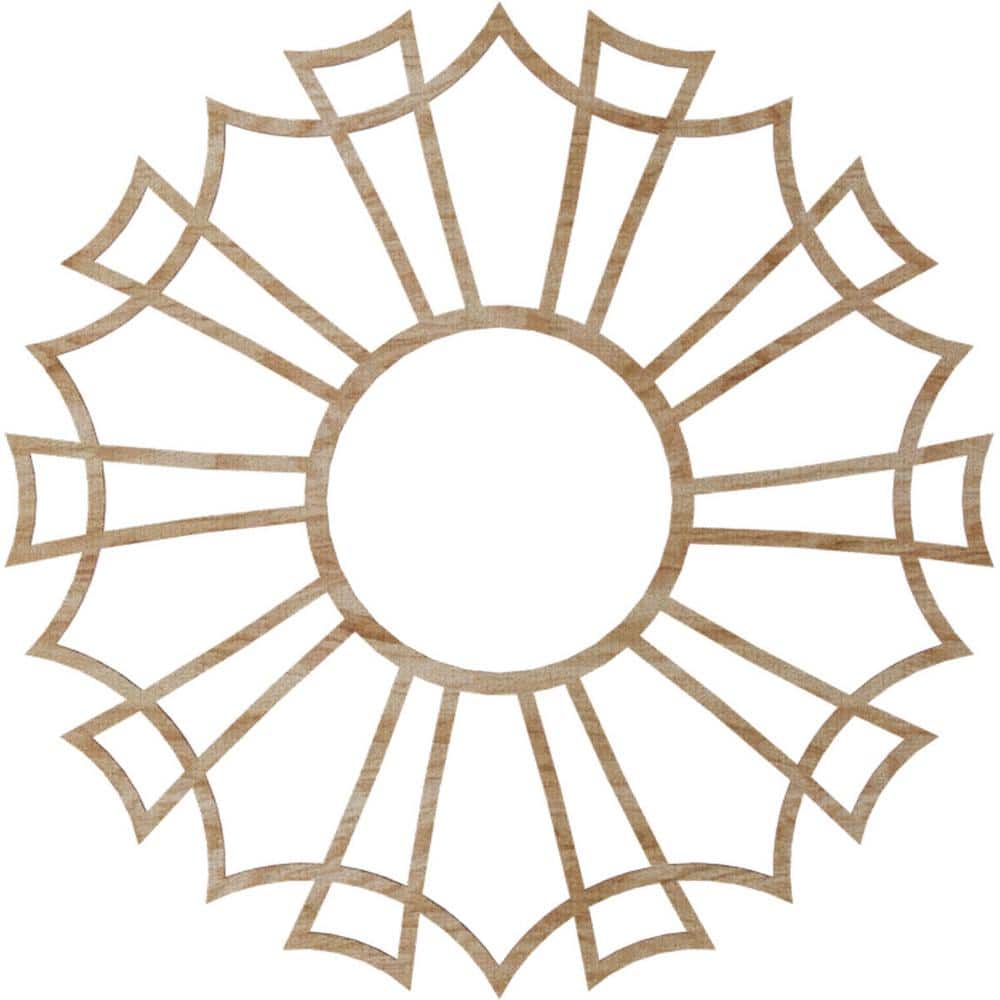 34" Red Oak Unfinished Wood Veneer Ceiling Medallion