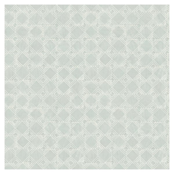 Chesapeake Button Block Geometric Blue Prepasted Non Woven Wallpaper