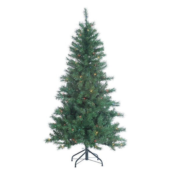 Sterling 5 ft. Pre-Lit Colorado Spruce Artificial Christmas Tree with Multi-Color Lights