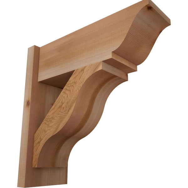 Ekena Millwork 8 in. x 20 in. x 20 in. Western Red Cedar Fuston Traditional Smooth Outlooker