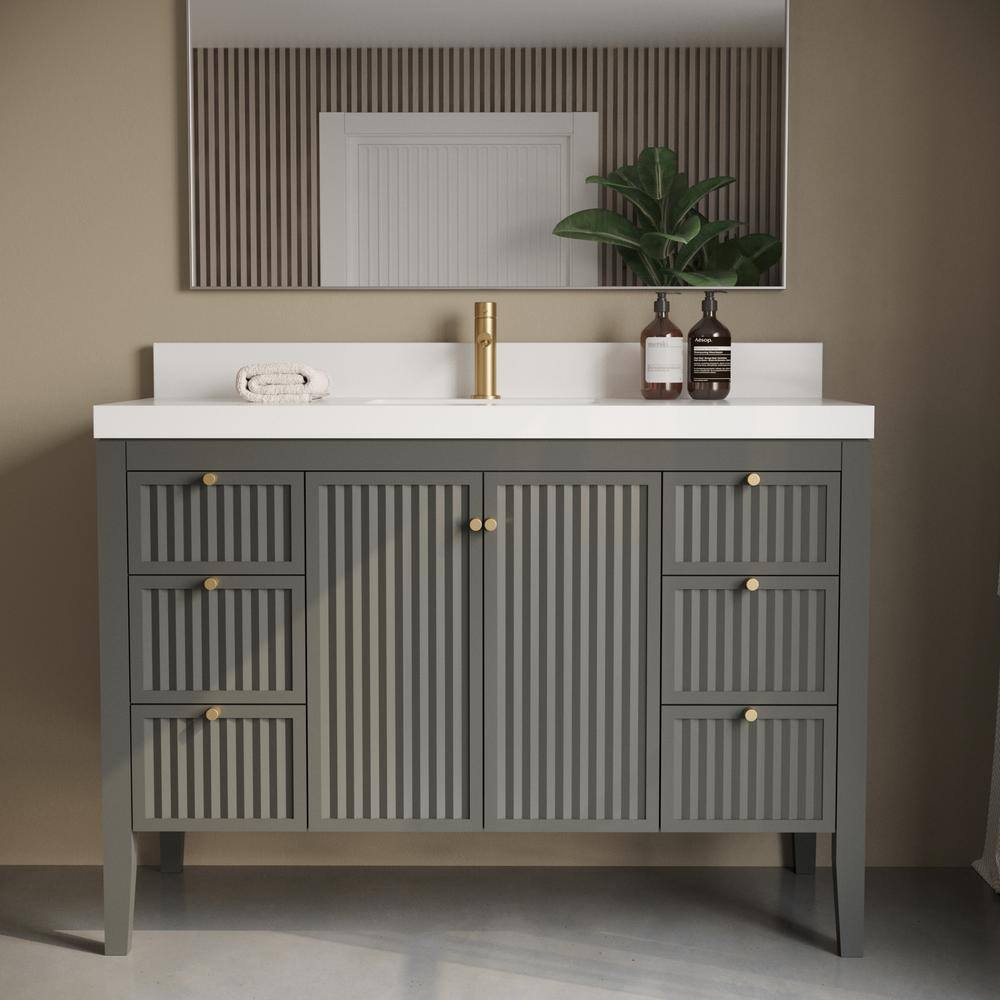 Davos 48in, Engineered Stone Composite Top, Single Vanity (Grey) price history on PriceWatchPro