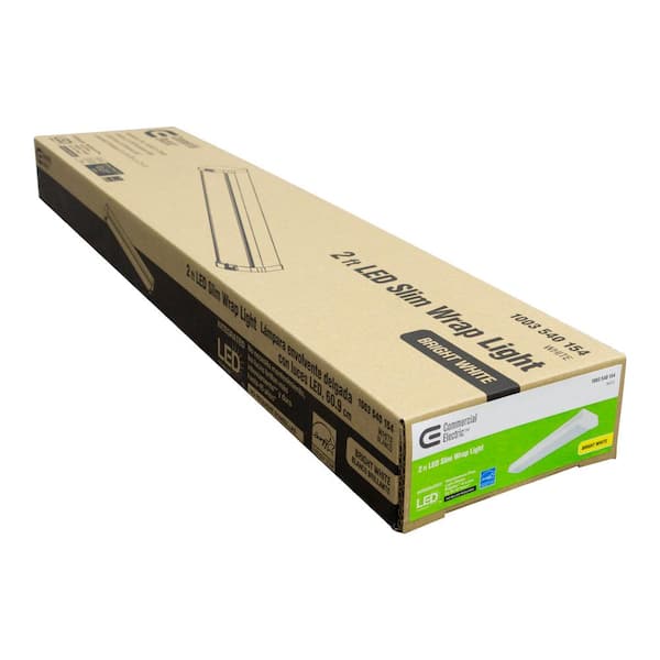 Commercial Electric - 1-Pack 24 in. 2,000 Lumens Integrated LED White Wraparound