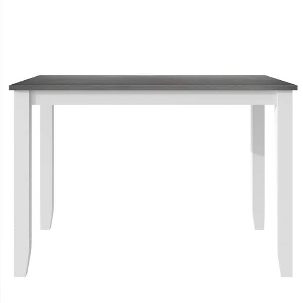 Polibi 5-Piece Rustic Gray Wood Top Dining Room Set Seats 4