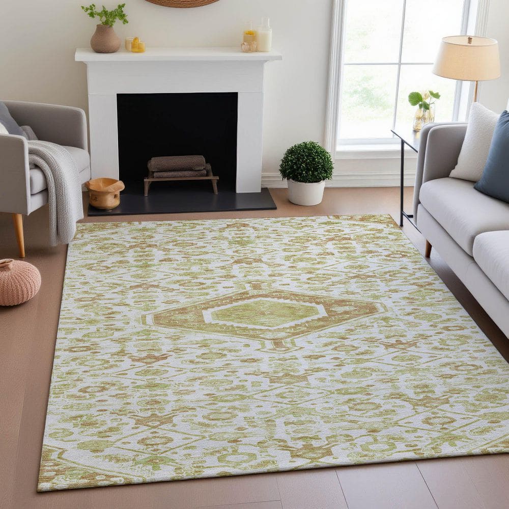 Mayfield Premium Machine Washable Abstract AMF1225 Ivory 10 ft. x 14 ft. Area Rug price history on PriceWatchPro