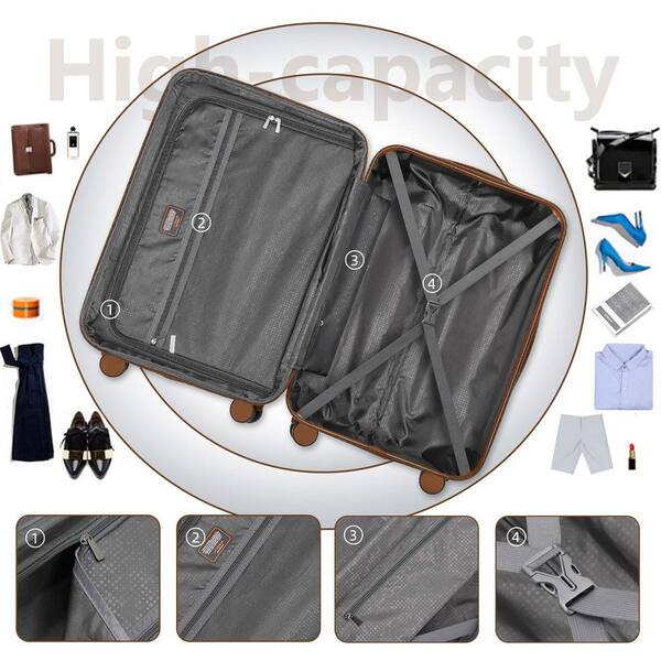 LIVACA 6-Piece Navy Blue ABS Plastic Hardside Expandable Spinner
