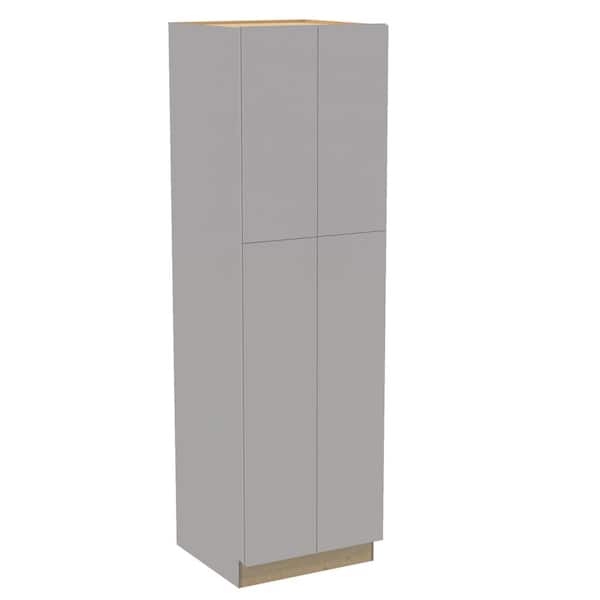 Home Decorators Collection Hargrove 24 in. W x 24 in. D x 84 in. H Assembled Plywood Pantry Kitchen Cabinet in Veiled Gray with Soft Close