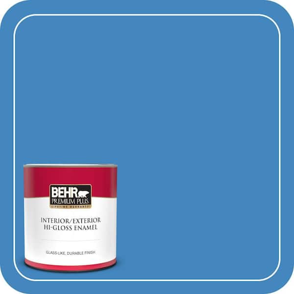 BEHR PREMIUM PLUS 1 qt. #560B-6 Warm Spring Hi-Gloss Enamel Interior/Exterior Paint & Primer