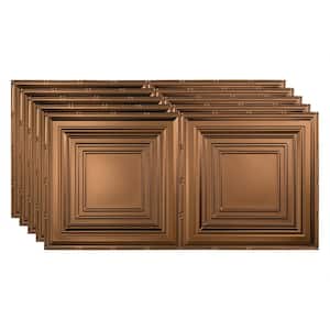 Traditional #3 2 ft. x 4 ft. Glue Up Vinyl Ceiling Tile in Oil Rubbed Bronze (40 sq. ft.)