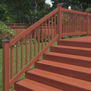 6 ft. Redwood-Tone Southern Yellow Pine Stair Rail Kit with B2E Balusters