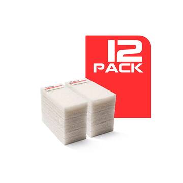 4.5 in. x 10 in. x 1 in. White Light Duty Non-Scratch Water Based Latex Resins Maximum Scrub Power Pads (12-Pack)