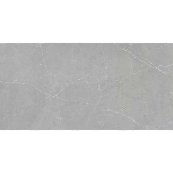 EMSER TILE Sterlina Gray 11.81 in. x 23.62 in. Matte Marble Look Porcelain Floor and Wall Tile (15.504 sq. ft./Case)
