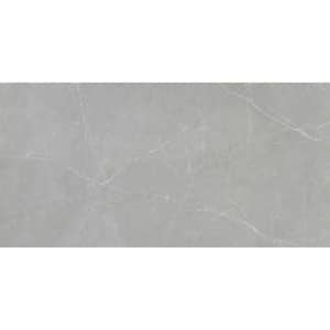 Sterlina Gray 23.62 in. x 47.24 in. Polished Marble Look Porcelain Floor and Wall Tile (15.5 sq. ft./Case)