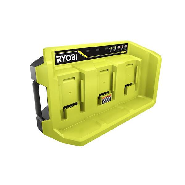 Ryobi 40V Lithium-Ion 3-Port Charger with (3) 4.0 Ah Batteries