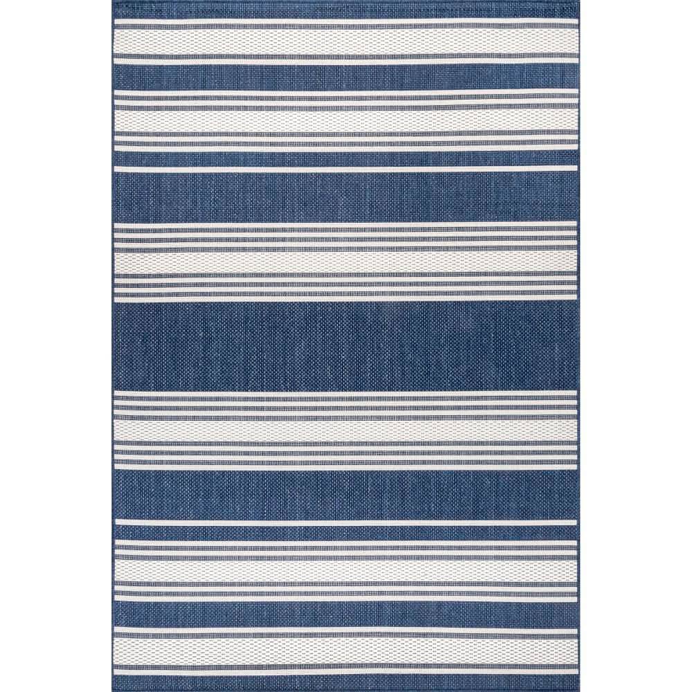 Romy Striped Indoor/Outdoor Area Rug Navy 4 ft. x 6 ft. Area Rug price history on PriceWatchPro