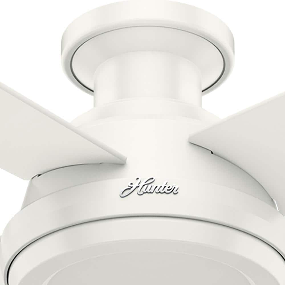 Dempsey 52" Fresh White Low Profile Ceiling Fan with Remote & Lighting