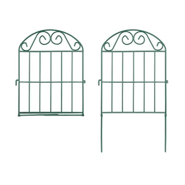 Collapsible 24 Panels 26 ft. Green Rustproof Metal Wire Garden Fence for Dogs Rabbits Flower Edging Outdoor Decor