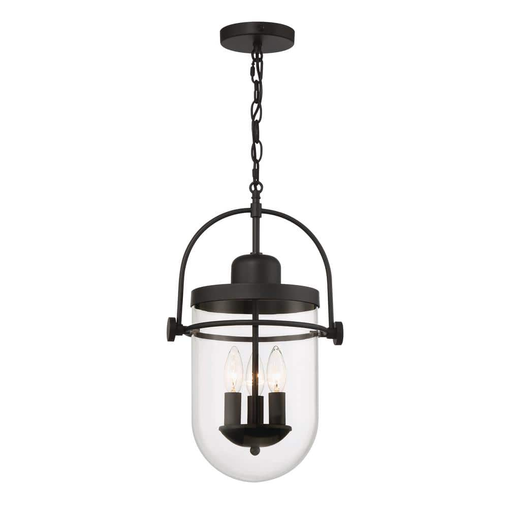 GLUCKSTEINELEMENTS Lowell 3-Light Black Outdoor Pendant Light 39660-HBC ...