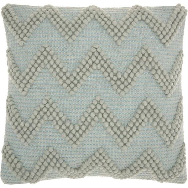 Mina Victory Lifestyles Celadon Chevron 20 in. x 20 in. Throw Pillow