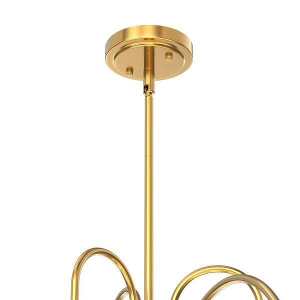 YANSUN 6-Light Gold Modern LED Pendant Light, G9 Base Hanging