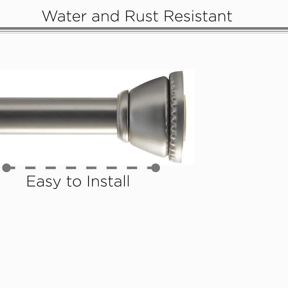 Adjustable Satin Nickel Tension Shower Curtain Rod 42-72 Inches