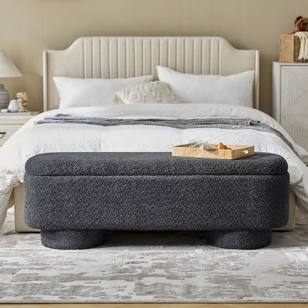 JAYDEN CREATION Noemi Black 54.5 in. W Modern Storage Bench