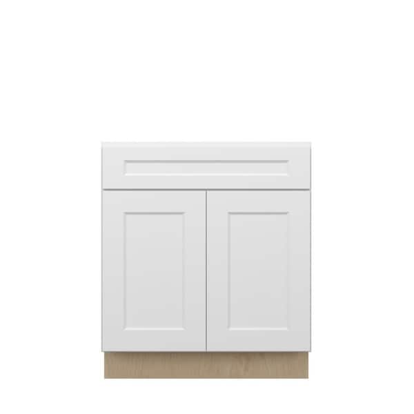 Norfolk Shaker 30 in. W x 34.5 in. H x 24 in. D in Painted White Plywood Assembled Base Cabinet