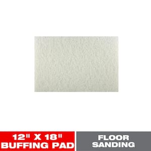 12 in. x 18 in. Non-Woven White Buffer Pad