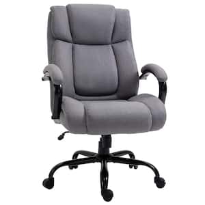 Light Grey, Big and Tall Executive Office Chair High Back Computer Desk Chair Ergonomic Swivel Chair with Linen Fabric
