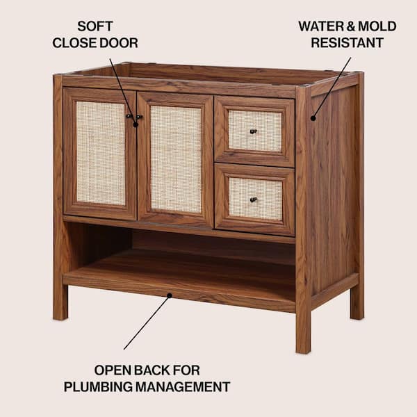 JONATHAN Y Jasper 36 in. W x 18 in. D x 33 in. H Rattan Modern