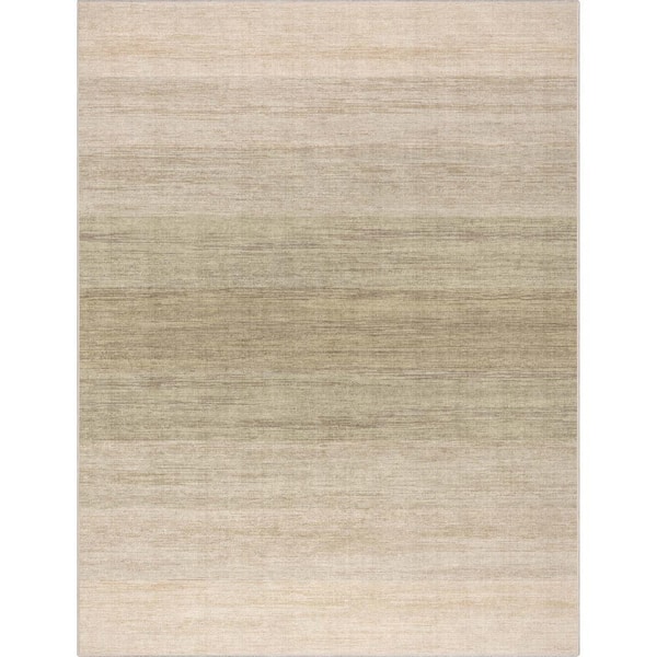Beige Green 9 ft. 10 in. x 13 ft. Flat-Weave Abstract Sunset Vintage Gradient Area Rug