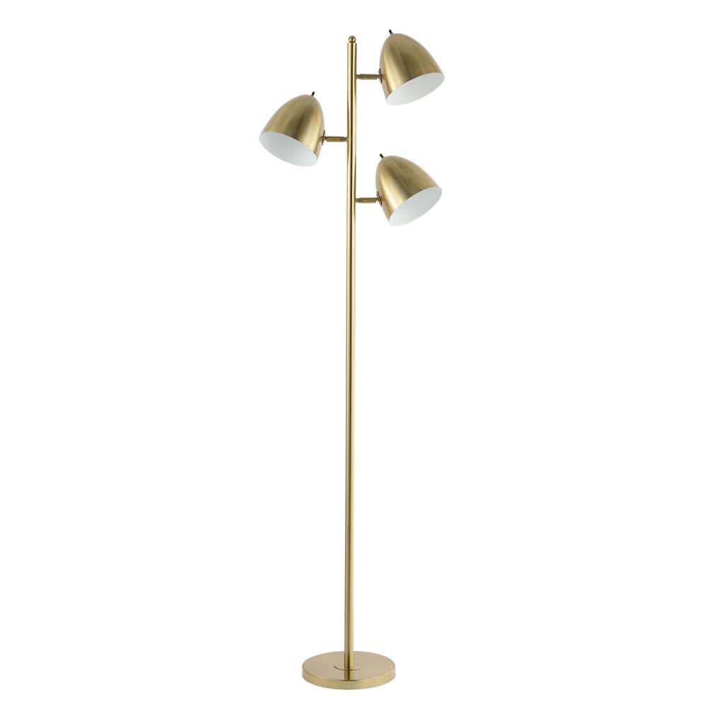 Billy Mid-Century Transitional 66.5" Satin Gold Adjustable LED Floor Lamp