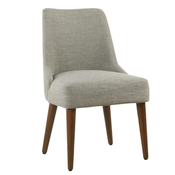 Guy Gray and Dark Amber Brown Polyester Dining Chair