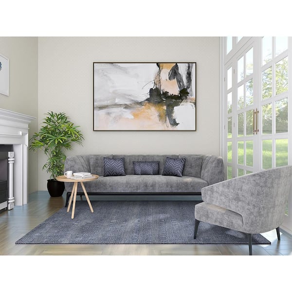 Solo Rugs Deloris Contemporary Solid Royal 8 ft. x 10 ft. Handmade Area Rug