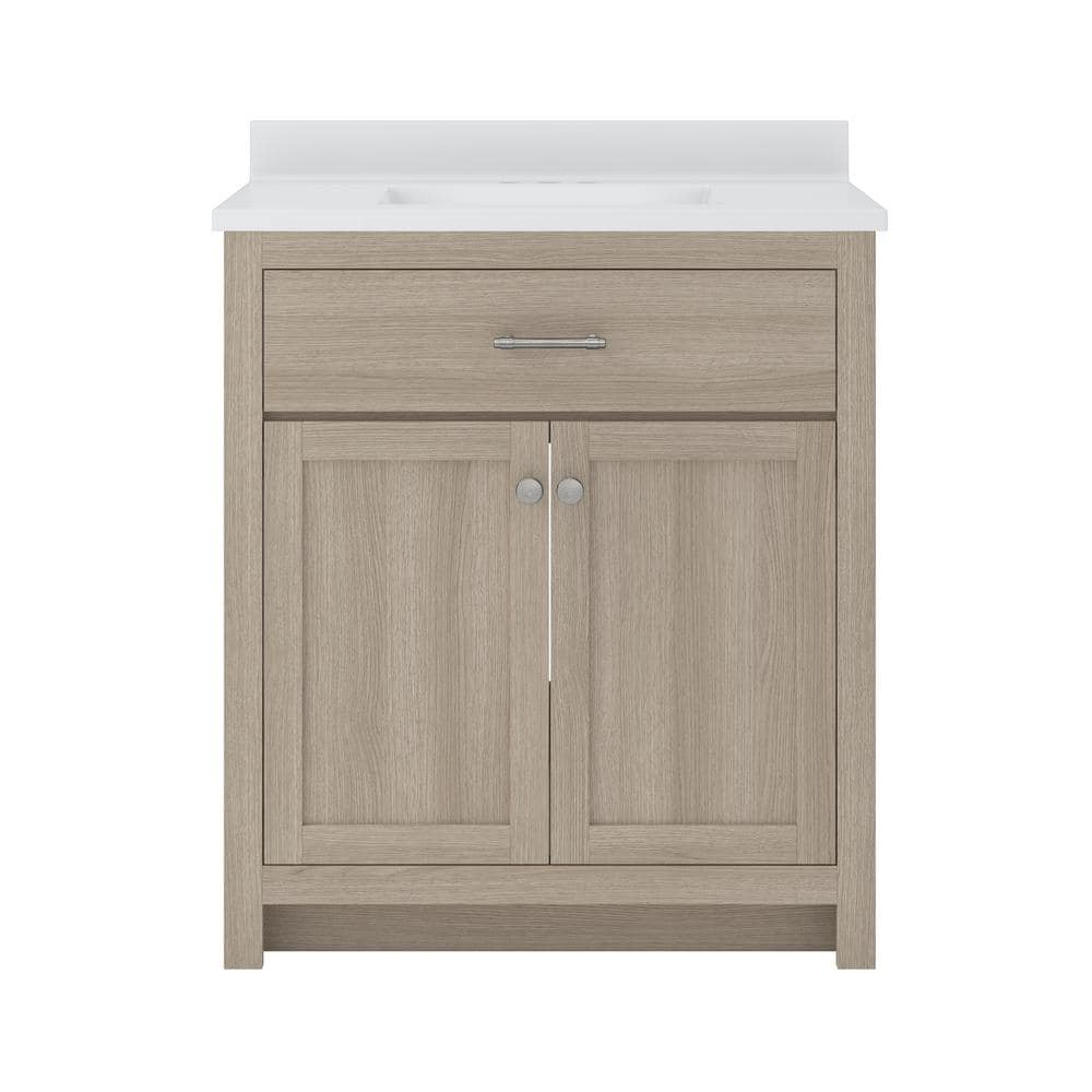 Reese 31 in. W x 19 in. D x 38 in. H Single Sink Bath Vanity in Light Oak with White Cultured Marble Top -  CRAFT + MAIN, RSOVT3134