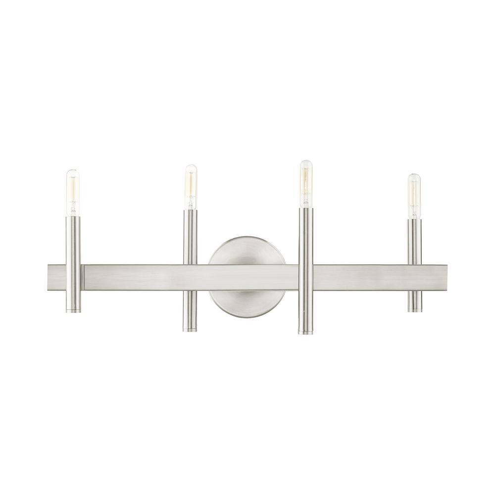 Elegant Denmark 4-Light Vanity Sconce in Brushed Nickel and Bronze