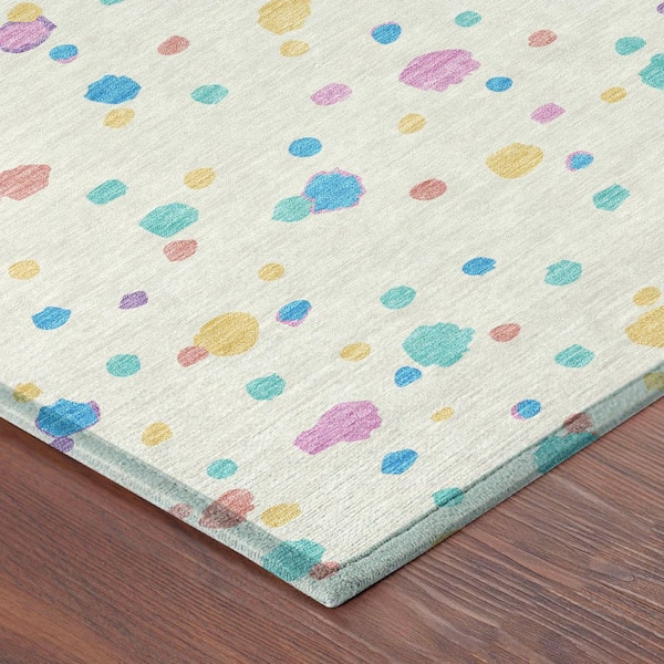 Chantille Machine Washable Indoor/Outdoor Abstract ACN2518 Ivory 9 ft. x 12 ft. Area Rug