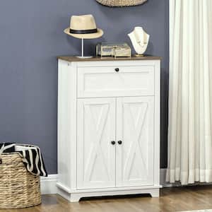 White 34.5in. H Storage Cabinet with Drawers