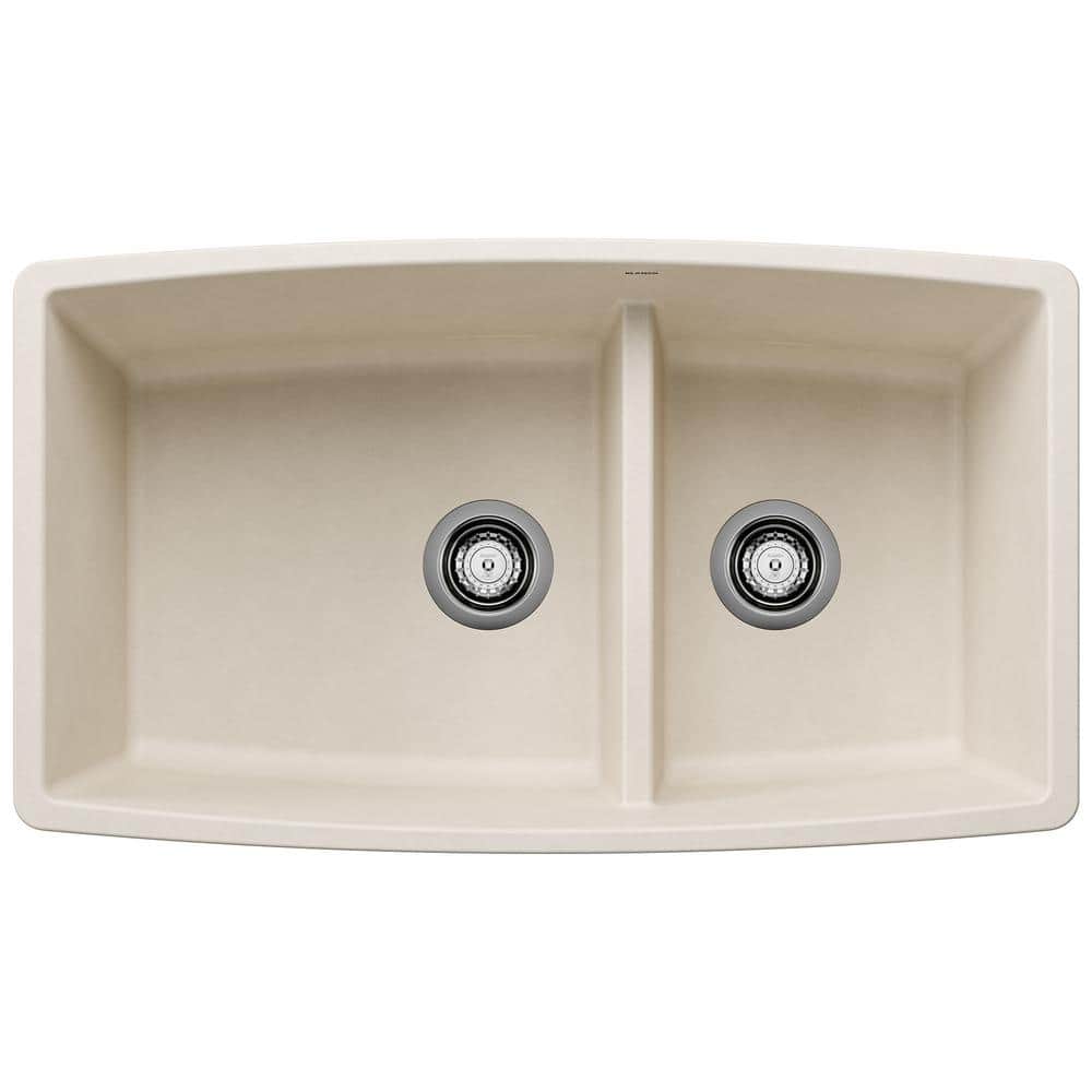 PERFORMA 33 in. Undermount Double Bowl Soft White Granite Composite Kitchen
